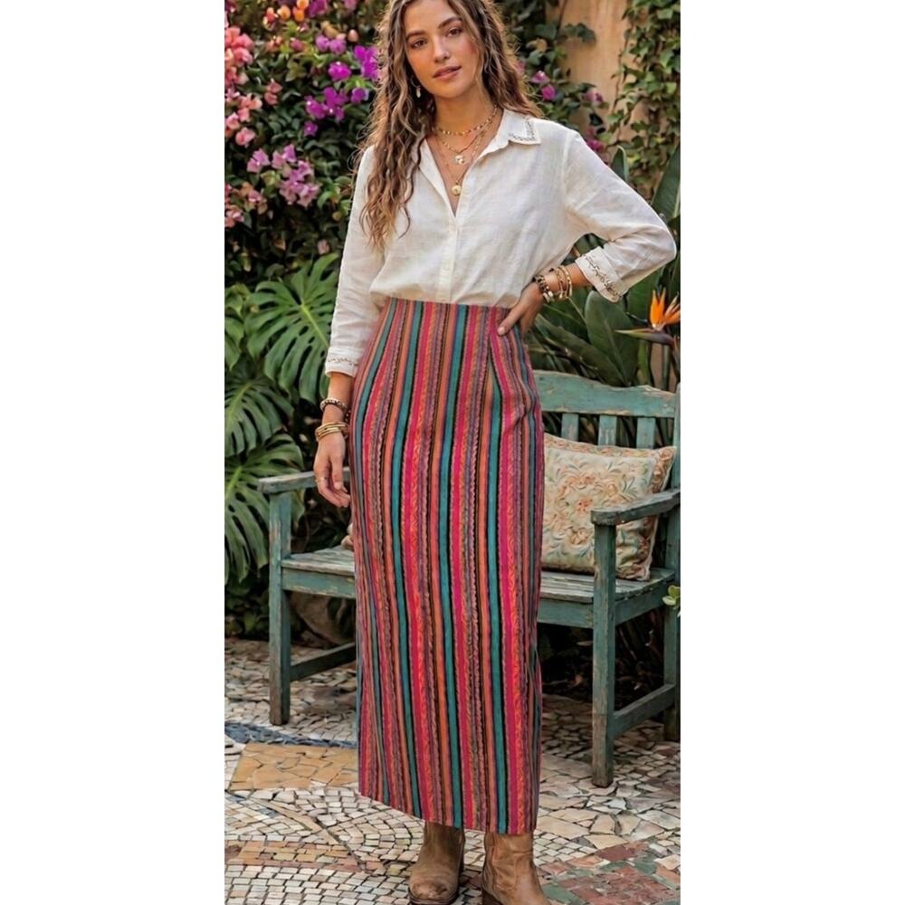 Vintage 90’s Nancy Crystal bohemian African-inspired silk wrap skirt